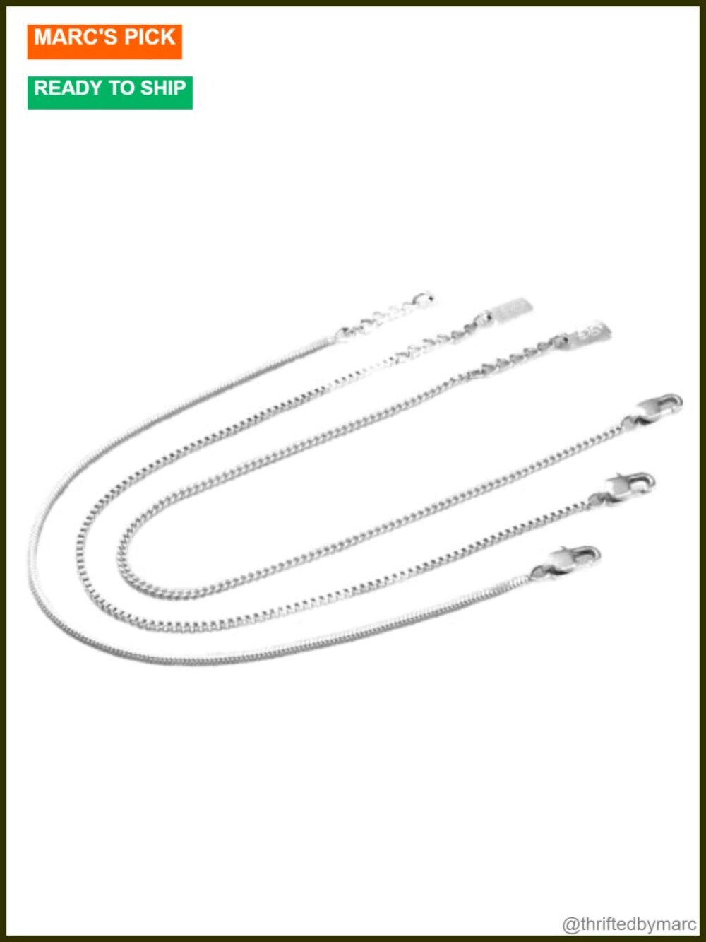 3 Pc Bracelet Stack 316L Stainless Steel Waterproof Adjustable Unisex Link Chain